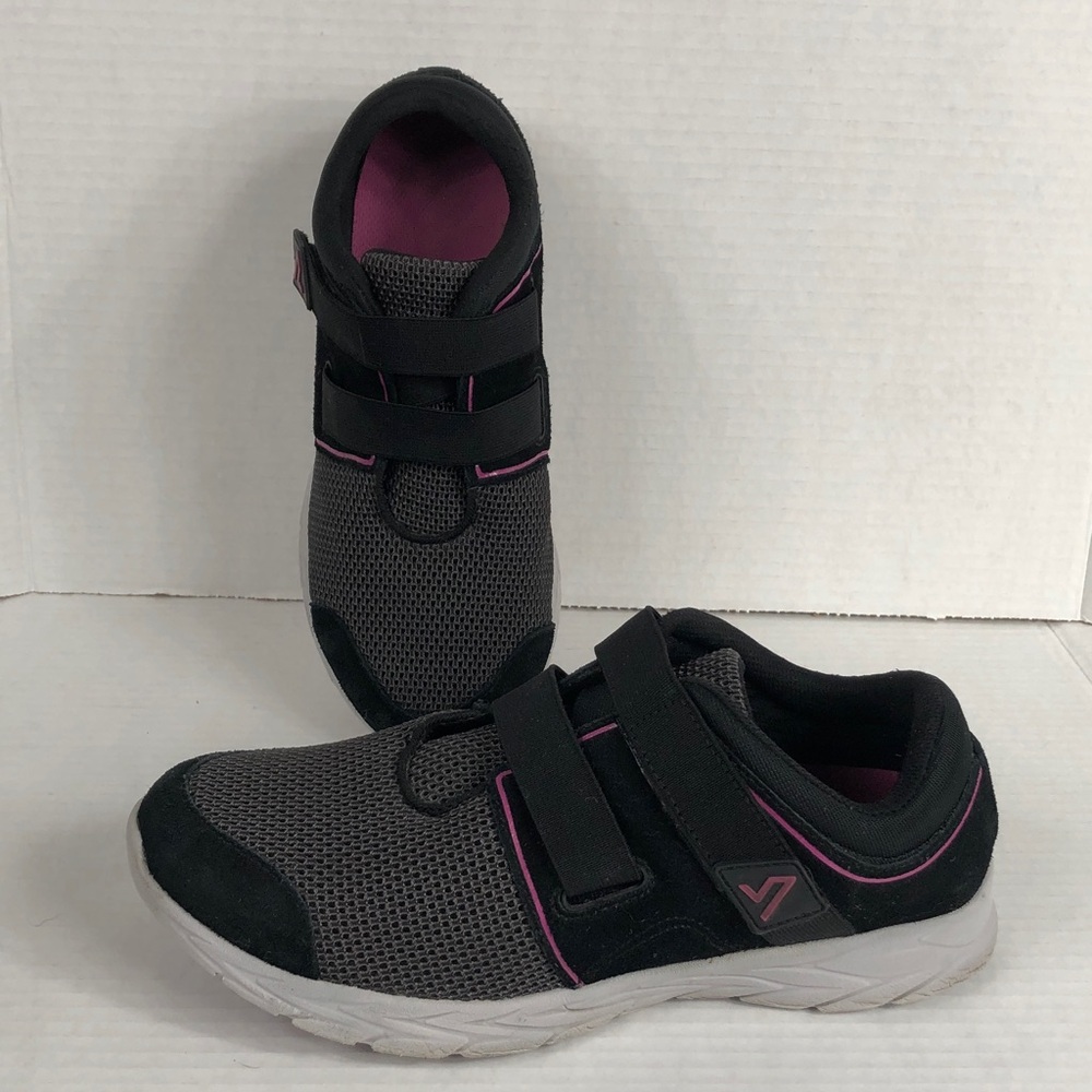 Black Fuscia Vionic Womens  Sneaker Shoes 9 Wide Suede & Mesh Fabric